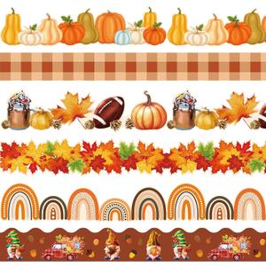 Containlol Pumpkin Borders for Bulletin Board, 118 ft Fall Scalloped Bulletin Board Borders Trim for School Classroom Office Chalkboard Whiteboard Poster Wall Decor