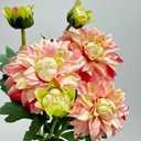 3 Pieces Pink Artificial Dahlias,21"Silk Flowers with Stems,Winter Flowers Artificial for Decoration,Long Stem Artificial Flowers for Tall Vase,Wedding Party Decor Spring Decorations for Home (Pink)