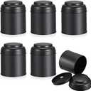 JUXYES 6 Pack Tea Tins Canister with Airtight Double Lids, 8 fl oz Loose Leaf Tea Storage Airtight Kitchen Canisters Tins Can Box for Storage Loose Tea Coffee Herbs and Spices, Black