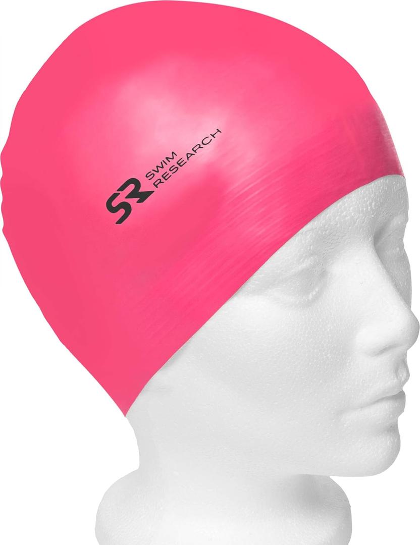 Durable Solid Latex Swim Cap (Neon Pink-3PK)