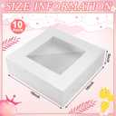 Ireer 10 Pcs 16 x 16 x 5 Inch Cake Boxes with Window White Bakery Boxes Large Pastry Baking Rectangle Cardboard Window Bakery Pastry Containers for Cakes Cupcake Cookie Pie Treat Party Supplies Favors