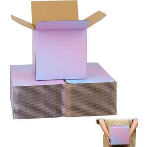 FORBFAN 6 x 6 x 6 Shipping Boxes, 30 Pack Corrugated Cardboard Mailing Boxes for Small Business, Colorful Packing Boxes for Small Orders & Packaging (Purple Gradient)