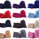Sansam 48pcs 12 Colors Mixed Drawstrings Velvet Gift Bags Jewelry Pouches for Wedding Favors, Candy Bags, Party Favors, 4.0x4.8''