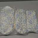 PAZIMIIK 3PCS Makeup Bag SET Large Travel Quilted Zipper Soft Cosmetic Case Pouch for Women Girls Make Up,Little Flower Blue