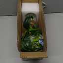 Hollyone Blue Hydrangea Artificial Flowers in Clear Glass Vase with Faux Water Silk Hydrangeas Fake Flowers Floral Arrangement for Home Bathroom Kitchen Office Table Centerpiece Shelf Decorations