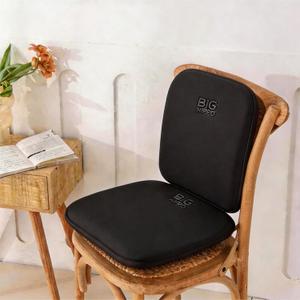 Big Hippo Ergonomic Lumbar Support & Memory Foam Seat Cushion Set - Sciatica & Tailbone Pain Relief for 8+ Hours Sitting - Non-Slip Desk Chair Pad for Office, Car & Wooden Dining Chairs (Black)