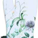 AMOUR INFINI Oven Mitts Set of 1 Quilted Liner with Hanging Loop Non Slip, Heat Resistant, Washable Reusable Oven Mitt (Floral Shrubs 7x13 Inches)