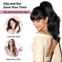 18" Black Ponytail Extension Clip In Pony Tails Hair Extensions Ponytail Clip On Ponytails for Women Claw Clip Hair Pieces for Women,Long Wavy Ponytails Extensions for Daily Use