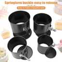 Springform Cake Pan Set of 4(4/4.7/5.7/6.7),Heighten Mini Nonstick Carbon Steel Cheesecake Pan,Leakproof Cake Baking Pans with Removable Bottom,Mini Spring Form Pan(size:4 size)