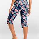 Pudolla Women's Swim Capris 18" Quick Dry UPF50+ Swimsuit Pants Long Board Shorts for Women with Pockets (Blue, M)