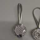 Mikomer 2PCS Magnetic Curtain Tiebacks Crystal Heart Shape Window Curtain Holdbacks Buckles Tie Backs Holders with Stretchable Wire Rope for Home and Office Decoration,Silver