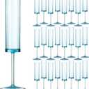 24 Pack Acrylic Blue Champagne Glasses 5.4 OZ Cocktail Glasses Classy Champagne Flutes Blue Wedding Toasting Glasses Wedding Table Decorations Bachelorette Parties Bridal Shower Decorations