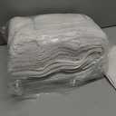 White Cotton Terry Hand Towel, Soft Absorbent Bathroom Towel with Decorative Stripe Detail