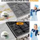 Stove Gap Covers, 2 Pack Stainless Steel Stove Gap Filler, Heat Resistant Oven Gap Filler Adjustable Length 13.8" to 27.5", Range Trim Kit Non-Slip Stove Guard Between Stove Top & Counter - Black