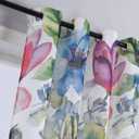 Taisier Home Stylish Living Elegant Abstract Colorful Curtains Printed,Colorful Sheer Curtain Print,Fashion Curtain 63 Inch Lenth for Bedroom(Floral Print Curtain 2 Panels Set) (Big Flower Sheer)