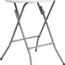 Flash Furniture Elon 2' Round All-Occasion Plastic Folding Event Table, Folding Banquet Table for Indoor/Outdoor Events, White