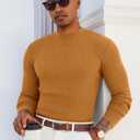 Runcati Mens Mock Turtleneck Sweater Slim Fit Casual Ribbed Knitted Pullover Fall Winter Basic Warm Sweaters