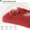 RACE LEAF 19" x 19" Patio Chair Cushions Red - Outdoor/Indoor Tufted Memory Foam Chair Pads Set of 2, Water-Resistant Olefin Chair Seat Cushion Non-Slip Backing
