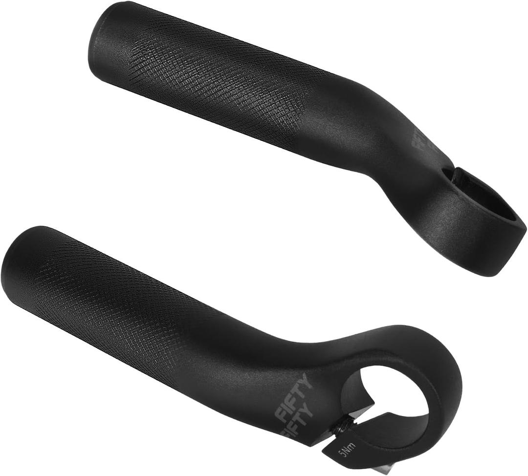 FIFTY-FIFTY Bike Bar Ends, Mountain Bike Handlebar Ends, Alloy MTB Bicycle Bar (110mm, Black)