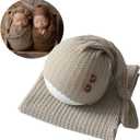 Zeroest Newborn Baby Photography Props Wrap Hat Newborn Wraps for Infant Boys Girls Photoshoot Photo Posing Stretch Blanket (Gray Green)
