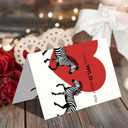 2 x IDU Funny Valentines Day Card,Valentines Day Cards Gifts for Him Her,Valentines Day Card for Husband Wife Boyfriend Girlfriend Fiance Fiancee Men Women with Zebra Heart Design