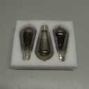 E26 ST64 Vintage Edison Light Bulbs, Smoky Grey Coated Glass, Dimmable, 4W(20W Equivalent) 150 Lumens, 2700K Soft White, Spiral Filaments Design, Antique Style, 25000 Hrs, 3-Pack