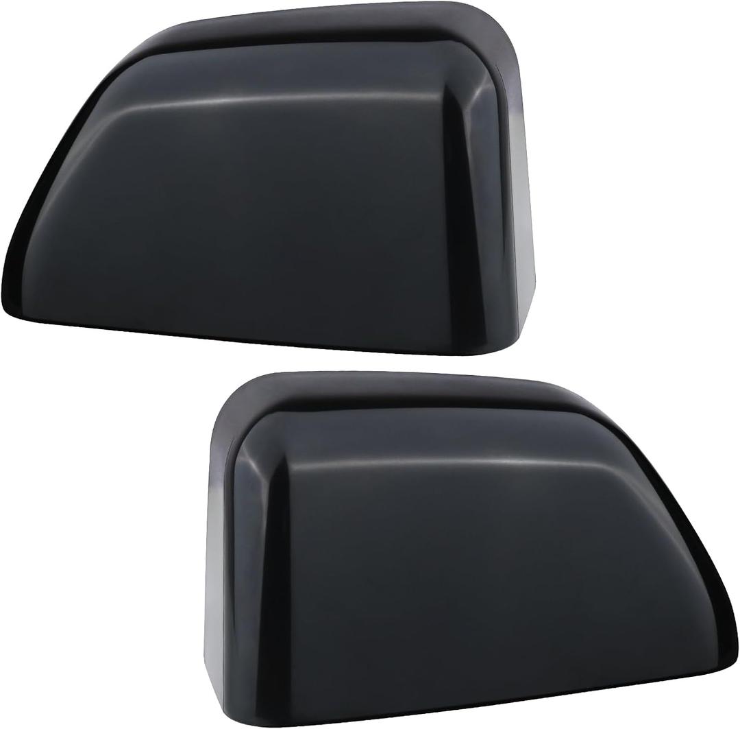 1 Pair Tow Mirror Cover Cap (Black Paintable) | For 2017-2024 Ford Super Duty F250 F350 F450 F550 Truck Accessories Replacement | Driver&Passenger Side Exterior Plastic Top Half Door Mirror Caps