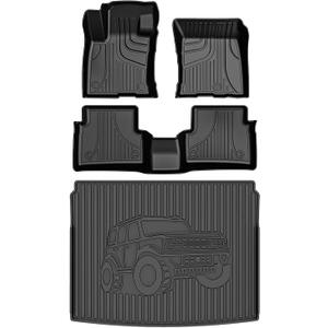 AOMSAZTO Floor Mats for Ford Bronco Sport 2021 2022 2023 2024 2025-1st & 2nd Row All Weather Protection Car Floor Liners Waterproof Mats