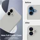 FireNova Designed for iPhone 16 Case, Silicone Upgraded [Camera Protection] Phone Case, Soft Anti-Scratch Microfiber Lining Inside, 6.1 inch, Natural Titanium