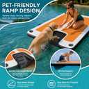 AWEMUFA 10ft x 6ft Inflatable Floating Dock with Ramp, Floating Platform Island Mat Boat Float, Large Rafts Floaties for Adult Pool Ocean Beach Lake Boat Parties