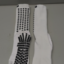 Lux Dual Grip Socks - Soccer Grip Socks for Men and Women. GripArray Performance & Comfort (Large, White)