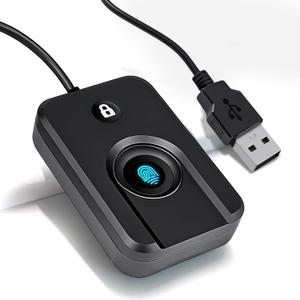 USB Fingerprint Reader for Windows10/11, Windows Hello Fingerprint Reader One-Click Lock Screen,Auto Driver Setup with 5ft Cable-Windows Password-Free Login