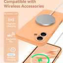 AOTESIER Magnetic for iPhone 16 Plus Case, [Compatible with MagSafe][Camera Protection], Food Grade Silicone Phone Case with [2 Screen Protectors], Anti-Scratch Protective Lining, Peach