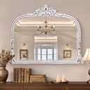 32x42 Inch Baroque Arched Mirror for Wall Decor, Wooden Decorative Mirrors