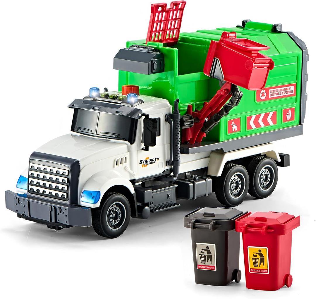 Large Garbage Truck Toys for 3 4 5 6 7 8 Year Old Boys, Lights and Sounds Truck Vehicles Toy for Kids Childs Toddlers Christmas Birthday Gift