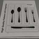 21-Piece Modern Black Silverware Set with Organizer Tray Stainless Steel Eating Utensil Sets Kitchen Knives Forks and Spoons Cutlery Set Heavy Duty Tableware Flatware Sets for 4, Dishwasher Safe (12.8" x 11.3")