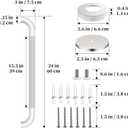 White Grab Bar 24 Inch, Grab Bar for Bathtub and Shower | Anti-Slip Knurled Grip, Stainless Steel, Bathroom Assist Handle Handrail, Handicap Support Bars for Toilet, 1.25" Diameter