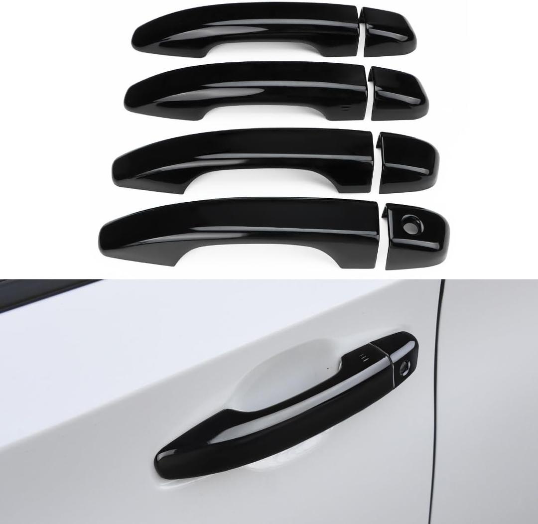 Car Door Handle Cover Compatible for 2018 2019 2020 2021 2022 Honda Accord Accessories Door Handle Protector Glossy Black (Without Keyless Entry Holes)