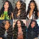 #1B Human Hair Bundles Loose Wave Bundles 22 22 22 Inch Unprocessed Brazilian Virgin Hair Weave 3 Bundles Natural Black Loose Deep Wave Bundles Human Hair Extensions 50 Grams Per Bundle