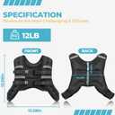 Weighted Vest, 8lb/12lb/16lb/20lb Weight Vest with Reflective Stripes for Men Women, Two Adjustment Straps for Workout, Strength Training, Running, Fitness, Muscle Building, Weight Loss (Black)