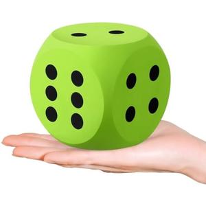 Shappy 3 Inches Foam Dice Fun Filled Large Educational Toy Kawaii Giant Decorative Eva Foam Jumbo Dice Big Square Building Blocks for Board Game Nights Learning Sessions(Green,1 Pc)