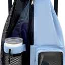 YUHAN PRETTY Beach Backpack with Wet Pocket Drawstring Mesh Beach Bag Waterproof Swimming Pool Backpack for Men and Women (Blue)