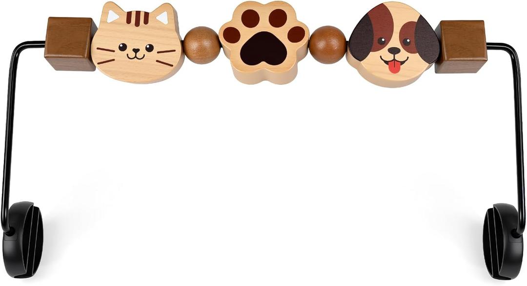 Toy Bar for Baby Bjorn Bouncer - Durable Wooden Sensory Toy Attachment with 360 Rotating Toys, Easy to Install & Remove, Natural Wood Color for Baby Bouncer Bliss & Soft Models