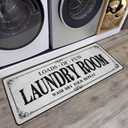 ROMAMIGO Grey Runner Rug, Farmhouse Kitchen Floor Mat, Non Slip Laundry Room Decor, Large (20 X 47 inch)