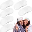 6 Pack Blindfold Eye Mask Cover Sleep Mask for Party Games Travel Sleep Team Build Party Supply with Adjustable Strap for Women Men Kids, White