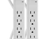 Belkin Power Strip Surge Protector - 6 AC Multiple Outlets, 2 ft Long Heavy Duty Metal Extension Cord for Home, Office, Travel, Computer Desktop & Phone Charging Brick - 200 Joules, White (2 Pack)