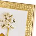 5 x 7 Gold Metal Picture Frame, Gold Photo Frame Fits 5 by 7 Inch Picture,Metal Picture Frames with Hammered Patterned Photo Display for Desk or Wall,Tabletop, Counterspace, Shelf (Gold, 5x7)