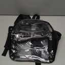 Clear Bag for Stadium Events, 12x6x12 Clear Backpack with Reinforced Strap, Stadium bag for Sports Concerts Work Travel, Black