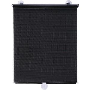 Suction Window Shade Roller Shades- No Drill, Adjustable Privacy Blackout Curtains,Portable & UV Protection,Perfect for Home,Door,Office, Bedroom (Black, 23"x49")