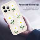 MOWIME Compatible with iPhone 15 Pro Max Case, Cute Daisy Floral Pattern Shockproof Soft TPU Protective Cover for Women Girls, Slim Anti Scratch Case for iPhone 15 Pro Max 6.7 Inch, White